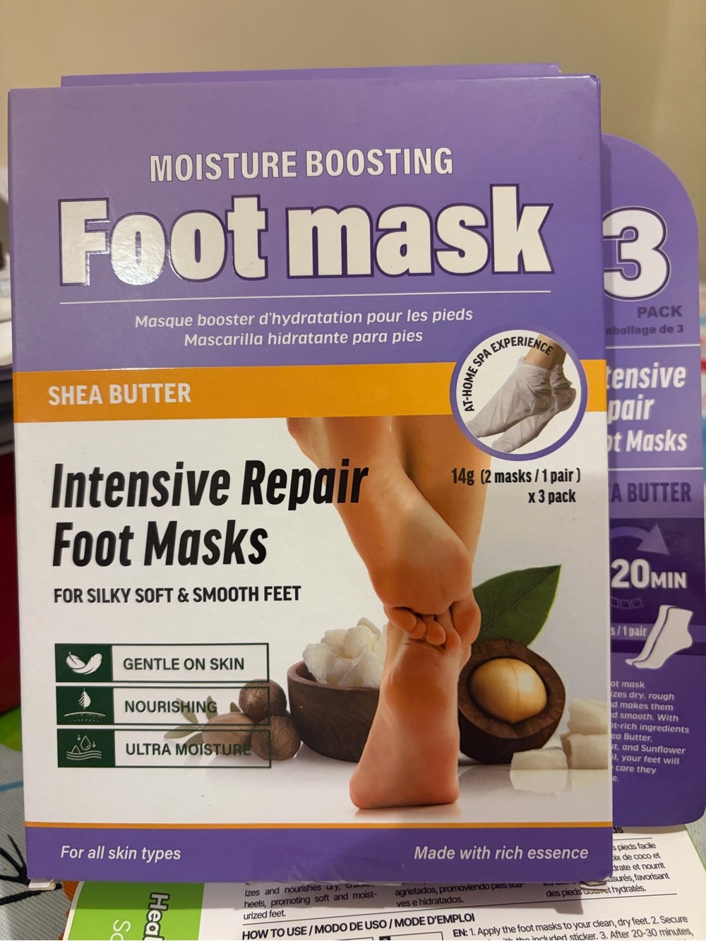 Foot masks with shea butter 3 pairs